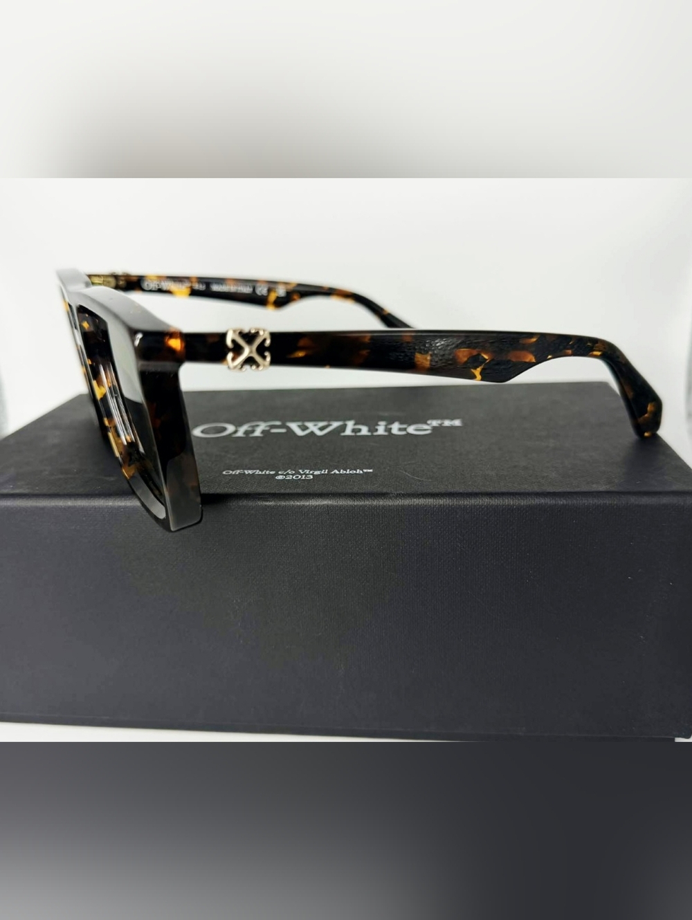 🔥Authentic Off-White "Virgil" Square-Frame Sunglasses – Dark Havana - Picture 4 of 6